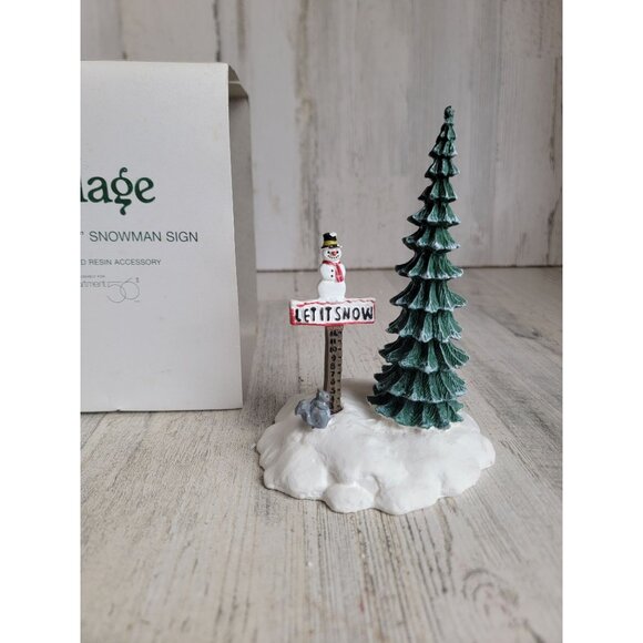 Dept 56 52594 Let it snow snowman sign village accessory xmas - Picture 1 of 8